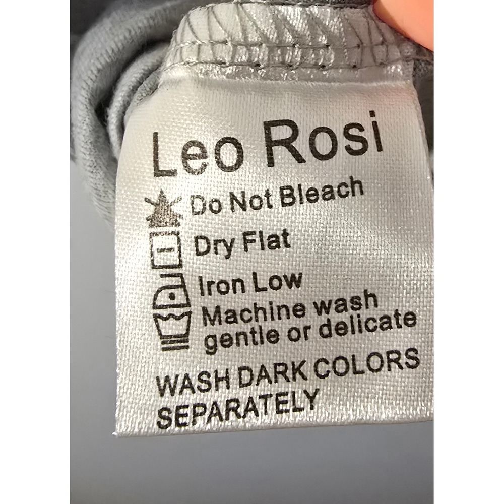 Leo Rosi Womens Heather Gray Henley Short Sleeve Raglan Top Size Large NWT - Picture 7 of 9